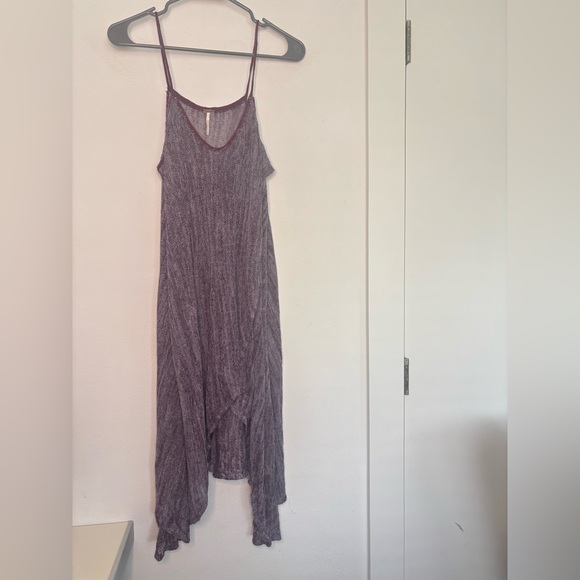 FREE PEOPLE PURPLE NET MATERIAL LAYERED WRAP DRESS SZ SMALL - Picture 2 of 8